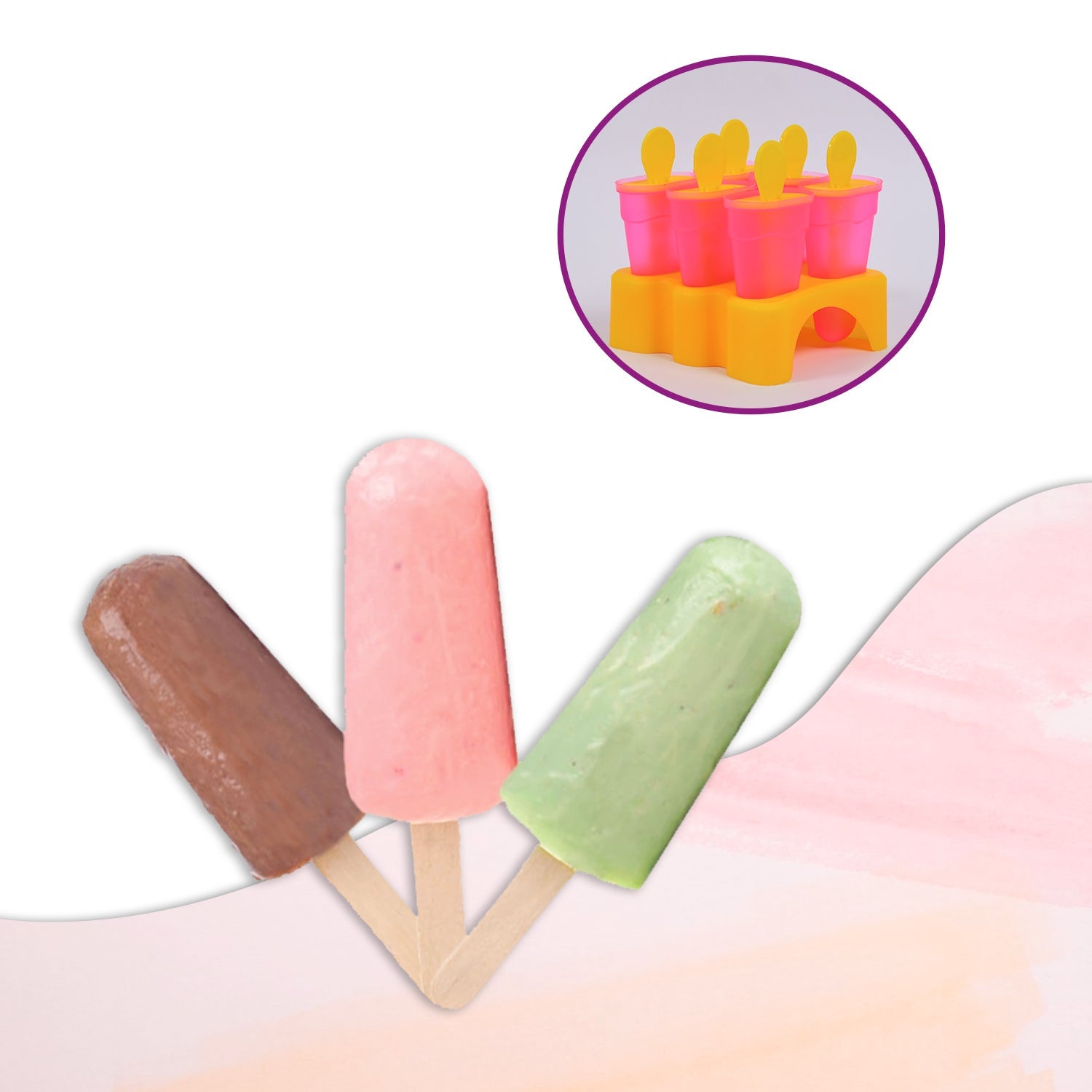 2261 Kulfi Maker Moulds Set Plastic Homemade Kulfi Mould 6pcs Set For Freezer Use DeoDap 2261 Kulfi Maker Moulds Set Plastic Homemade Kulfi Mould 6pcs Set For Freezer Use DeoDap